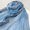 Scarves 50x180cm High Quality Linen Scarf Plaid Blue Men's Busines Four Seasons