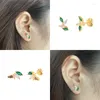 Orecchini a bottone MC 925 Sterling Silver Piccoli zirconi colorati Piercing Ear Studs per le donne Ragazze Sweet Lovely Girly Push-Back Pendientes