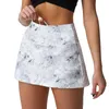 Lu Frauen Sport Yoga Röcke Workout Shorts Reißverschluss Plissee Tennis Golf Rock Anti Exposition Fitness Short mit Tasche 200