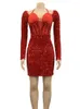 Casual Dresses Women Sexy Bodycon Sequin Dress Long Sleeve Low Neck Halter Backless Short Shiny Glitter Mini Gowns For Party Nightclub