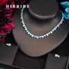Collier Boucles d'oreilles Set Fashion Luxury Heart Face Clear Cz Dubai pour femmes Accessoires de robe de mariée Party Show N-470