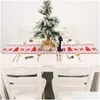 Décorations De Noël Imprimer Arbre Bonhomme De Neige Napperons Nappe Rouge Maison Cuisine Salle À Manger Table Basse Tapis Décor Drop Delivery Jardin F Dh5Gq