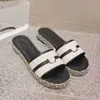 Designer de mode sandales en cuir plate-forme pantoufles femmes CCity slide classique tongs été safczx