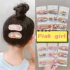 Hair Accessories 3/Pcs/Set Children Cute Coffee Color Cartoon Flower Bow Ornament Pink Clips Girls Sweet Braid Hairpins Kid