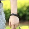 Bracelets porte-bonheur cuir armure tresse Bracelet rétro noir marron pour femmes hommes mode bijoux Will et Sandy Drop livraison Dhqio