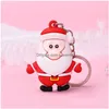 Keychains Lanyards Santa Claus Keychain Men and Women Christmas Gift Pendant Par Key Ring Ornament Cartoon Keyring Drop Delive Dhlkq