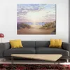 Seascape Beach Canvas Art Paradise Dawn Pintura a óleo pintada à mão Arte realista Decoração costeira para casa nova