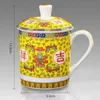 Teaware kinesisk stil ben porslin jingdezhen blå och vit porslin te cup office dricka vatten kopp med lock rese tepare
