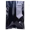 Sachets d'emballage de thermoscellage plat noir haut de gamme sacs sac de papier d'aluminium mylar pour noix aliments secs bonbons 12*20cm