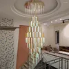 Kronleuchter Moderne Decke LED Kronleuchter Loft Treppe Für Wohnzimmer Kristall Hängende Anhänger Lampe Nordic Art Deco Lange Beleuchtung