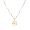 Chains Cold Wind Pearl Chain Chrysanthemum Clavicle White Daisy Necklace