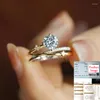 Cluster Ringen 1 Ct Moissanite Ring Met Certificaat 925 Sterling Zilver Verguld Fijne Sieraden Voor Vrouwen Feest Bruiloft Luxe Diamant Cadeau