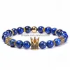 Kralen Natuursteen Lapis Lazi Kroon Armband Gevlochten Koper Microinlaid Zirkoon Diamant Armbanden Kraal Vrouwen Mannen Mode-sieraden Wi Dhxpx