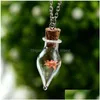 Pendant Necklaces Wishing Bottles Dried Flower Women Glass Necklace Plant Fashion Jewelry Christmas Gift Will And Sandy Drop Deliver Dh2Th
