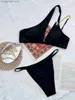 Kvinnors badkläder Mirabelle One Shoulder Bikinis Sexig Cut Out Swimsuit Black Badkläder 2022 Ny kedja Länkad Biquini Thong Bathing Suits Bikini Set T230606