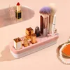 Förvaringslådor flera rutnät silikon läppstiftlåda smink arrangör display stativ make-up borste ögonbryn blyertshållare för kosmetika