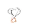 925 Sterling Silver Two-Tone Openwork Infinity Heart Charm Fitting Pandora Bracelet Beads for Women DIY Jewelry Making2023 New