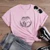 Kadın Tişörtleri Kadın Siyah Tee For Femme Tshirt Pamuk Bitkileri ve Dağları Komik O yaka Kısa Kollu Tshirt