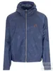 Mens Jacket Spring and Autumn Europe och America Simple Hooded Blue Long Sleeped Outwear