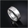 Band Rings Luxury Fashion Ring Matte Stainless Steel Wedding For Men Top Quality Gold Plated Jewelry Sier Blue Black Color Drop Deliv Dhvpr