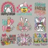 Paasfeest Heat Transfer Logo Vinyl Wasbare Bunny Eggs Hunt Heat Transfer Stickers voor T-shirt JN06