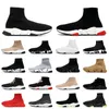 Luxury Speed Trainer Sapatos Feminino e Homem Designer Sock Shoes Casual Socks Trainers Black White Knit Loafers Platform Sneakers Size 36-45
