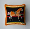 Luxury Nordic Soft Cushion Cover Orange Horse Pattern Cartoon Chenille Throw Pillow Covers Living Room Bedroom Decor 45x45