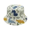 Bébé Seau Cap Enfants Été Dessin Animé Anime Large Bord Pêcheur Chapeaux Garçon Dinosaure Plage Caps Fille Respirant Crème Solaire Chapeau Réglable Accessoires De Mode BC765