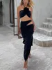 Skirts Women Two Piece Skirt Sets Summer Cami Outfits Set Sleeveless Crop Tank Top And Low Waist Long For Party