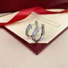 stud earrings for women white gold plated chunky designer women mens ladies stainless steel luxury jewelry full diamond Designer Earrings crystal ohrringe