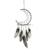 Other Home Decor Moon Feather Wall Hanging Decors Dream Catcher Decorations For Window Pendant Hanger Drop Delivery Garden Dh01L