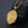 Pendant Necklaces Hip Hop Bling Iced Out Stainless Steel Virgin Mary Pendants Necklace For Men Jewelry Drop