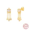 أقراط مسمار MC 925 Sterling Silver Small Zircon Zircon Birecing Ears for Women Girls Sweet جميلة