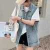 Kvinnors västar kvinna mode denim väst kvinnlig ärmlös vilda toppar kort jacka damer retro casual coat waistcoat jean g409