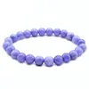 Pulseiras Charm 6mm 8mm 10mm Roxo Lavanda Miçangas Redondas Stretch Pulseira Pulseira Yoga Feminina Menina Envoltório Jóias