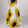 Sukienki imprezowe Kobiety bohemian kwiatowy nadruk spódnica wysoka pasa kieszonkowa długa moda szczupła