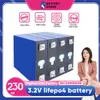 3.2V 230AH Brand New Grade A Lifepo4 Rechargeable Battery For Solar 12V 24V 48V Battery Pack 6000 Cycle With Free Busbars
