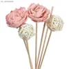 10PCS White Pink Rose Rattan Sticks Fireless Fragranze Reed Diffusore Stick Ornamenti fai da te Home Decor L230523