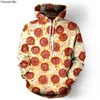 Women's Hoodies Harajuku Fashion Casual Sweatshirts Unisex 3d Sweatshirt Cheese Sausage Pizza Pullovers Graphic