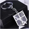 Hearchains Lanyards Attack on Titan Keychain Wings of Liberty Dom Scouting Legion Eren Keyring Key Holder Chain Ring New Jewelry WH DHQVF