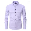 Hommes chemises décontractées marque 2023 hommes chemise 17 couleurs solide blanc robe à manches longues Slim Fit affaires Camisa Masculina mâle hawaïen