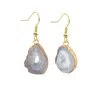 Natural Stone Agate Sheet Earrings Crystal Stone Hanging örhängen Örknoppar smycken tillbehör