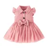 Abiti da ragazza Baby 3 mesi Toddler Girls Sleeve Tulle Bowknot Princess Dress Clothes Long Size 8