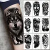 Temporary Tattoos Upper Arm Sleeve Tattoo Crown Lion Tiger Wolf Head Waterproof Stickers Body Art Fake For Women Men 230606