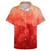 Men's Casual Shirts Sunset Spotted Print Vacation Shirt Abstract Artwork Summer Vintage Blouses Short Sleeve Graphic Clothes Plus Size