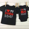 Family Matching Outfits 1pc Matching T Shirts Sybbling Sisters Brother T-shirt Jag älskar min stora syster Familjskläder Kids pojkar kläder baby bodysuits 230605