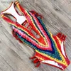 Женские купальники Сексуальные трикини Triquini 2022 New One Piece Swimsuit Женщины купальные костюмы Женский цветочный принт для купания костюма монокини Thong Trikini T230606