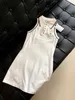 Basic & Casual Dresses Designer White Polo Collar Sleeveless Dress 2023 Summer New French Romantic Straight Pullover Solid Short Skirt Fashion SJI6