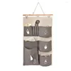 Sacs de rangement sac mural mignon toile organisateur suspendu porte armoire articles divers cosmétiques pochettes maison