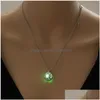 Pendant Necklaces Tree Of Life Glow In The Dark Necklace Fluorescent Light Diy Locket Chain For Wome Kids Fashion Jewelry Will And S Dhn59